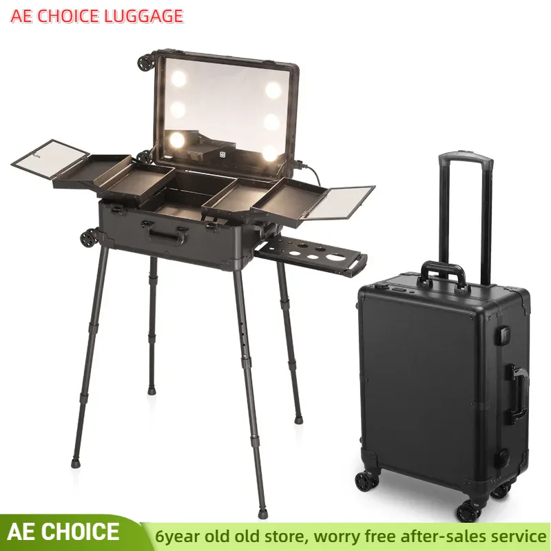 Beauty Makeup Trolley - Travel folding cosmetic trolley case, professional