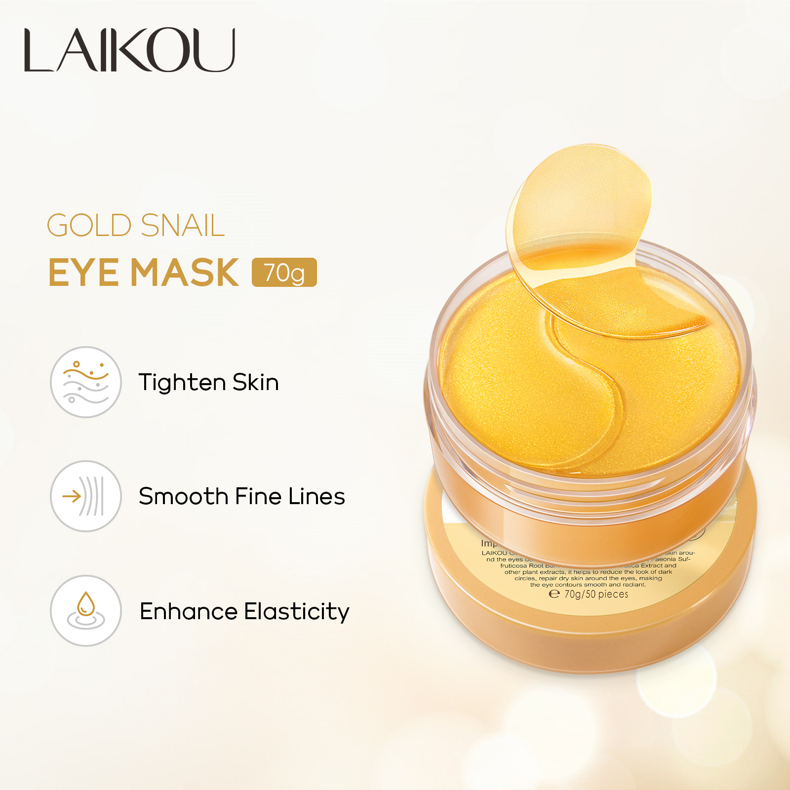 LAIKOU 50pcs Golden Snail Coll - Collagen Eye Patch review and price