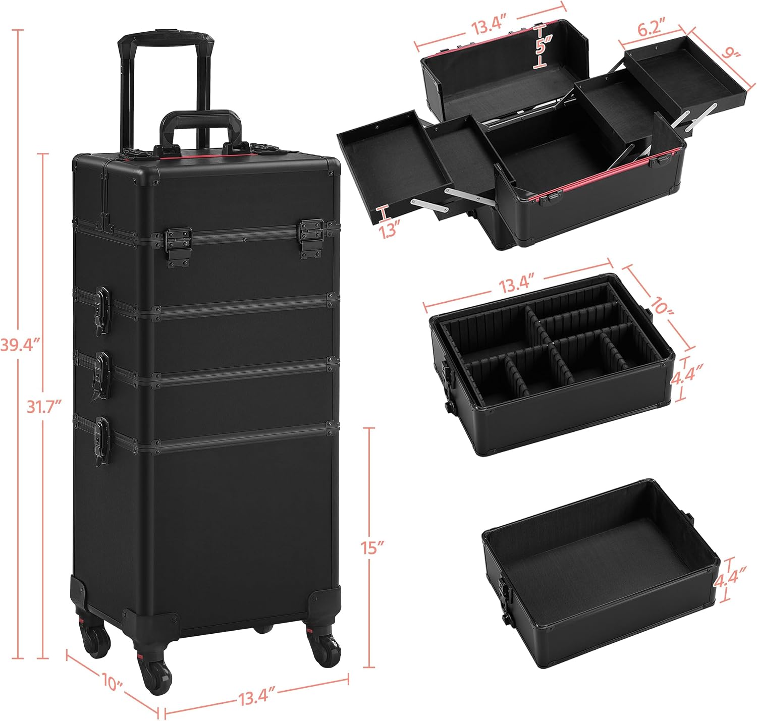 Rolling Makeup Train Case, Cos - Beauty Makeup Trolley review and price