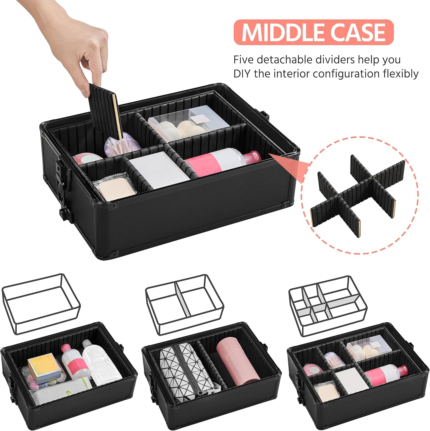 Rolling Makeup Train Case, Cos - Beauty Makeup Trolley review and price